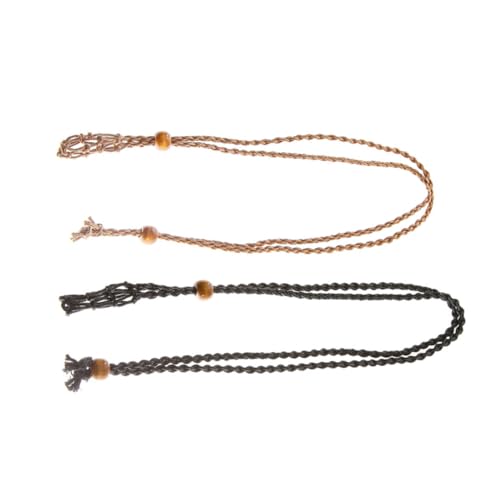 Tofficu 2er Set Handgefertigte Halsketten Mit Verstellbarem Anhänger Für Naturstein Agate Und Dekorativer Halter Für Steine Einzigartiges Design Ideal Für Damen von Tofficu