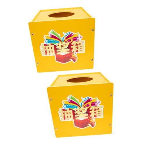 Tofficu 2er-box Lotterie-box Lotteriefall Inhaber Von Lottoscheinen Tombola-versorgung Tombola-zubehör Tombola-fall Spende Liefern Lotterieinhaber Spendenfall Spende Zubehör Pvc Golden von Tofficu