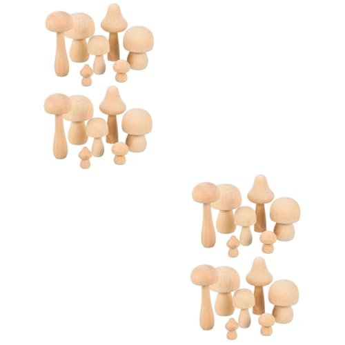 Tofficu 2sets Weißer Keimpilz Miniaturfiguren Pilztisch Pilzdekor Pilze Miniaturen Eingetopft Basteln Für Erwachsene Aufkleber Handwerk Im Stil Pilz-tischlampe Holz 14pcs*2 von Tofficu