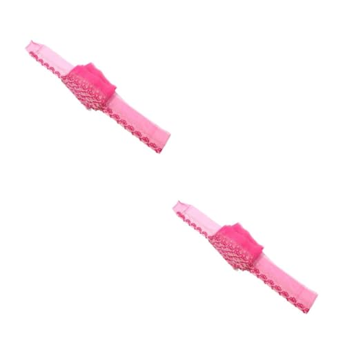 Tofficu 2st Accessoires Aus Mesh-spitze Dehnbares Band Scrapbooking-band Rosiges Spitzenband Spitzenbänder Zum Basteln Dehnbares Spitzenband Brautspitzenbesatz Bandreste Polyester Rosy von Tofficu