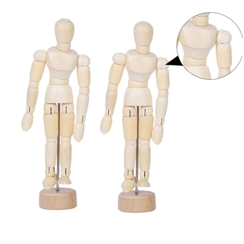 Tofficu 2st Gemeinsame Puppe Gelenke Person Ornamente Modell Des Menschlichen Körpers Schaufensterpuppe Männchen Körper Action Figur Bewegliches Gelenkpuppenmodell Bastelsachen Brown Holz von Tofficu