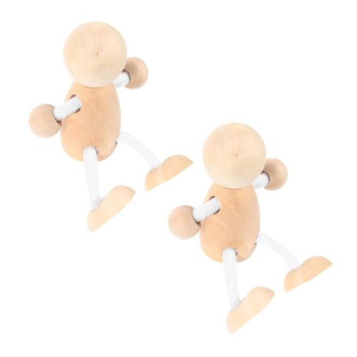 Tofficu 2st Hölzerner Mann Gehirnspielzeug Mini-peg-puppenfiguren Spielzeug Für Kinder Desktop-spielzeug Tischdekoration Kokeshi-stöpselpuppen Dekorative Puppenkörper Dolly-peg Holz von Tofficu