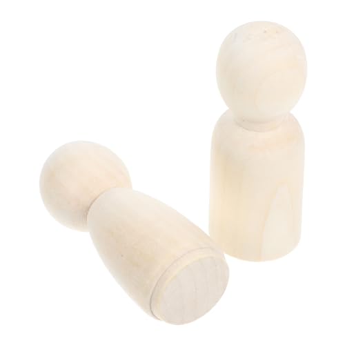 Tofficu 2st Hölzerner Mann Leute Pfeifen Unvollendete Peg-puppen Kinder Diy Zubehör Leere Stiftpuppe Bastelbedarf Für Kinder Unbemalte Peg-puppen Steckpuppen Unvollendet Beige Holz von Tofficu