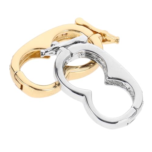 Tofficu 2st Schmuck Erdnussschnalle Silberner Armbandverschluss Schließe Schmuck Kürzer Verschluss Magnetverschlüsse Für Schmuck Halsketten-enhancer-clip Crimpen Bausatz Stapler Kupfer von Tofficu