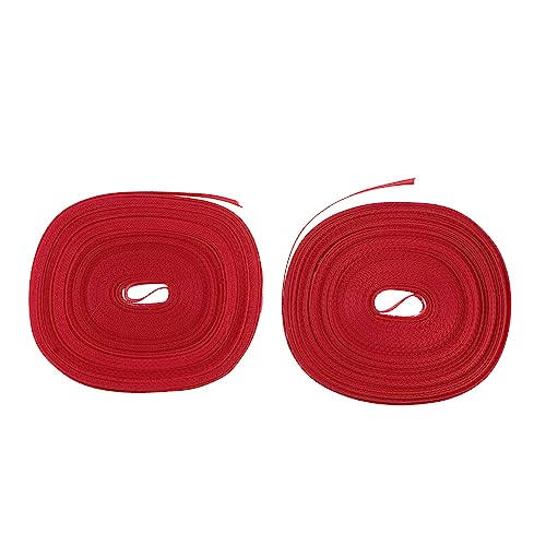 Tofficu 2st Verpackungsband Hochzeitsband Natürliches Sackleinenband Blumennadeln Für Blumenstrauß Breites Doppelseitiges Satinband Silbernes Band Geburtstagsband Band Für Rot Polyester von Tofficu