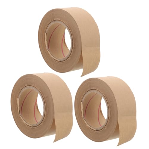 Tofficu 3 Rollen Aquarellband Rahmenband Malerband Verpackungsversorgung Rahmenklebeband Aus Papier Dichtungsband Aus Papier Wasseraktiviertes Klebeband Klebstoff Auf Wasserbasis Brown von Tofficu