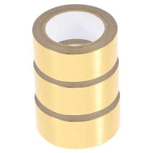 Tofficu 3 Rollen Heißprägeband Geschenkband Bastelband Washi-tape-aufkleber Washi-tape Dünn Metallisches Washi-tape Scrapbook-klebebänder Selber Machen Diy Klebeband Bronzieren Golden von Tofficu