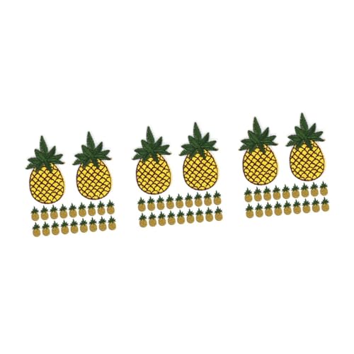 Tofficu 3 Sätze Ananas -stickerei Abzeichen Ananas Zubehör Ananas Mini-handschuhe Patch Ananas Patch-frucht Mini-zubehör Fruchtpflaster Nähen Tropische Applikationen Stickgarn 20 Stück * 3 von Tofficu