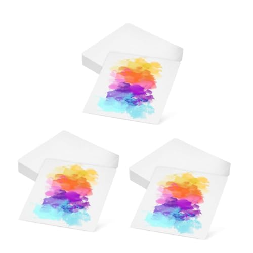 Tofficu 3 Sätze Aquarellpapier Wasserzeichnungskarte Malpapier Für Kinder Leere Aquarellkarten Kartonpapier Papier Für Die Aquarellmalerei Zeichenpapier Weiß 50 Stück * 3 von Tofficu