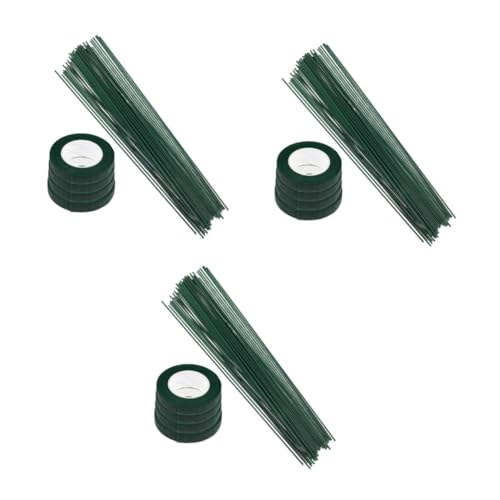 Tofficu 3 Sätze Blumenband-Set Reize grünes Band Rosenband Blumendekoration Materialien Floristisches Klebeband Set Blumendraht und Band Blumenpapier für Blumensträuße Eisendraht Green von Tofficu