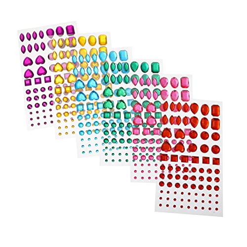 Tofficu 3 Sätze Diy-diamant-aufkleber 3d-aufkleber Für Kinder Strasssteine ​​für Nägel Selbstklebende Bling-juwelen Selbstklebende Juwelenaufkleber Nagelsticker Strass Plastik 6 Blatt * 3 von Tofficu