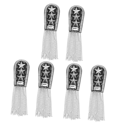 Tofficu 3 Sätze Epauletten Applikation Schulterkettenband Aufkleber Strass Quaste Patch Cardigan Clips Einstecktuch Für Herren Vintage Schulterschmuck Armbänder Rock 2 Stücke * 3 von Tofficu