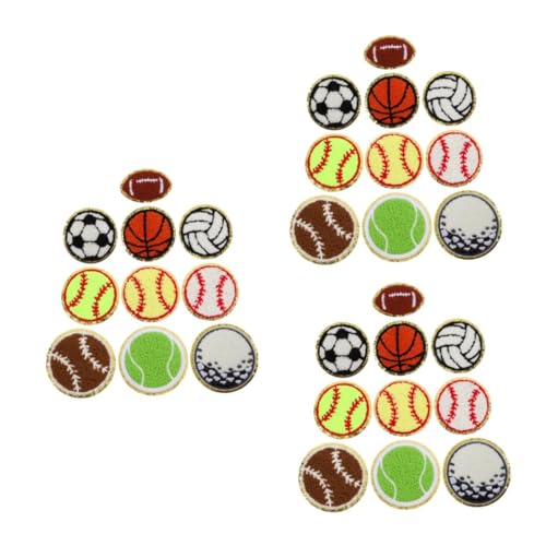 Tofficu 3 Sätze Fußball-stickpatch Baseball-stoffaufnäher Ball-patches Fußballflicken Zum Aufbügeln Aufnäher Für Fußballmützen Fußball-flicken Zum Aufbügeln Chenille 10 Stück * 3 von Tofficu