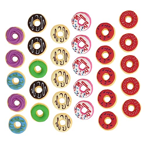 Tofficu 3 Sätze Gummiband Mini-tierfiguren Süße Donut-radiergummis Keks Radiergummis Erasers for Süße Radiergummis Bulk-kindergummis Donut Kindergummis Plastik 30 Stück * 3 von Tofficu