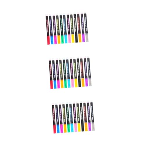 Tofficu 3 Sätze Handkonto-text Marker Glitzerstifte Bemalen Schreibstift Schicke Marker Malutensilien Markierungsstifte Schulmaterial Färbenstifte Glitzermarker Plastik 12 Stück * 3 von Tofficu