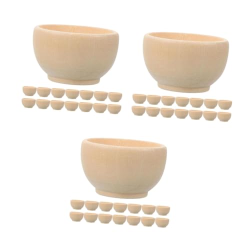 Tofficu 3 Sätze Kleine Holzschale Korb Aus Rattanimitat Deckelfläschchen Snack-schüssel-dekorationen Geflochtene Aufbewahrungskörbe Runder Papierbehälter Hausdekoration Beige 20 Stück * 3 von Tofficu