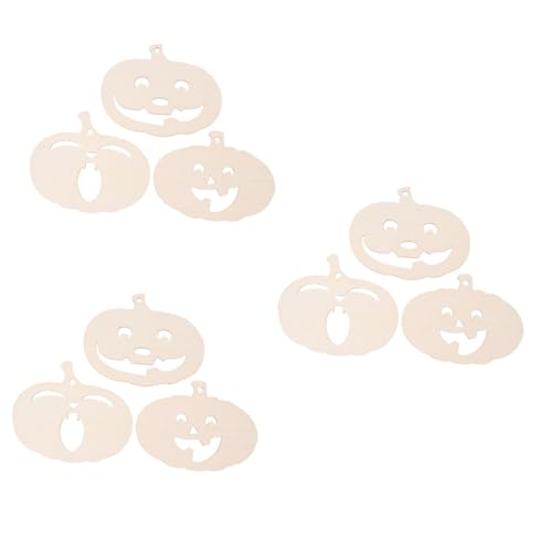 Tofficu 3 Sätze Kürbis-chips Spinnennetz-schablone Kekse Plüsch Halloween Kürbis Halloween Pumpkin Basteln Bastelset Weißer Embryonenholzclip Zum Bemalen Kürbis Holzausschnitt 3 Stück * 3 von Tofficu