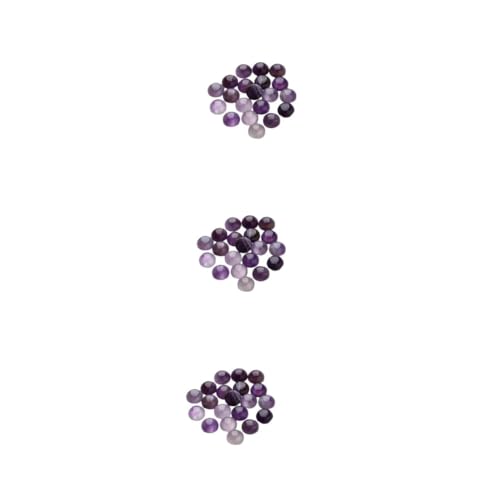 Tofficu 3 Sätze Lila Kristall-cabochons Lila Jade-cabochon Perlen Aus Halbedelsteinen Halbedelperlen Schmuck Machen Violettglas Schmuck Zeit Accessoires Edelsteinglas 20 Stück * 3 von Tofficu