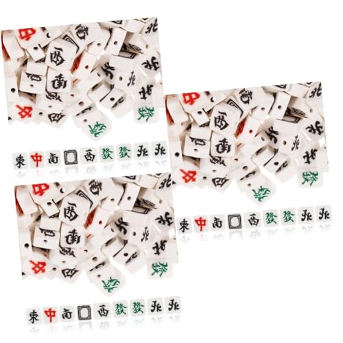 Tofficu 3 Sätze Mahjong-perlen Schmuck Tonperlen Modern Mahjong Freundschaftsarmband Perlen Schmuckperlen Masse Perlen-kit Mahjong-ohrringe Linsenperlen Mahjongg Polymer-ton 100 Stück * 3 von Tofficu