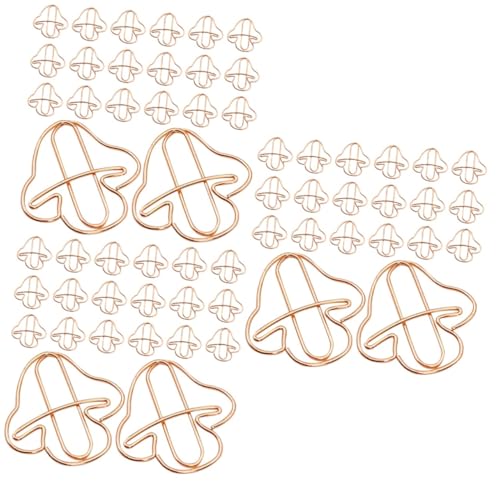 Tofficu 3 Sätze Pilz-büroklammer Dateiorganisationsclip Büroklammern Groß Goldene Büroklammern Datei-clip Großer Büroklammerhalter Dateiordner Papier Miniclips Eisen Rose Gold 20 Stück * 3 von Tofficu