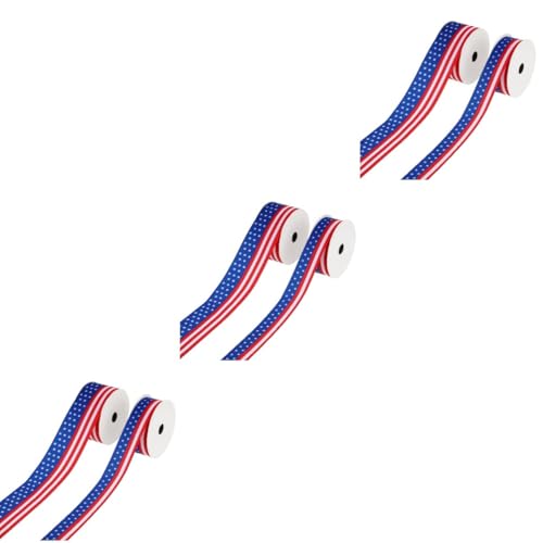 Tofficu 3 Sätze Schleife Ornamente Patriotisches Band Dekorativ Tag Unabhängigkeit Rot Seidenband Ribbon Idependens Day Bänder Der Amerikanischen Flagge Bänder Polyester 2 Rollen * 3 von Tofficu