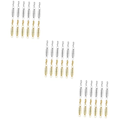 Tofficu 3 Sätze Schmuck Stecker Karabinerverschluss Schmuck Mit Magnetverschluss Magnetische Schmuckverschlüsse Magnetische Halskettenverschlüsse Schmuck Diy Verschluss Kupfer 12 Stück * 3 von Tofficu