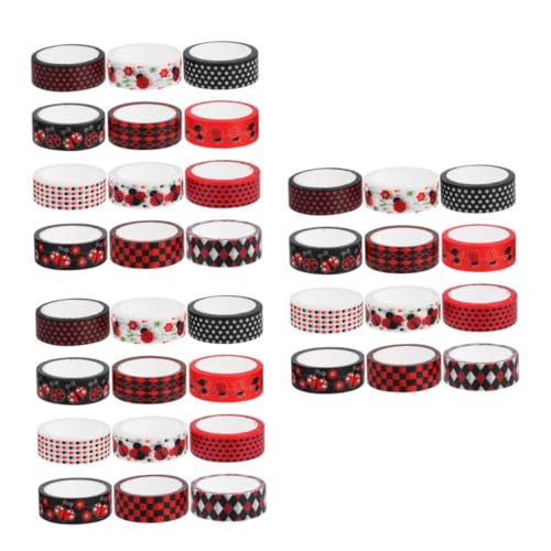 Tofficu 3 Sätze Sieben-Sterne-Marienkäfer-Klebeband geschenkverpackung scrapbooking zubehör Urlaub Dekoration bastelmaterial rotes Washi-Tape Papier Klebeband Kinderband Japanisches Papier von Tofficu