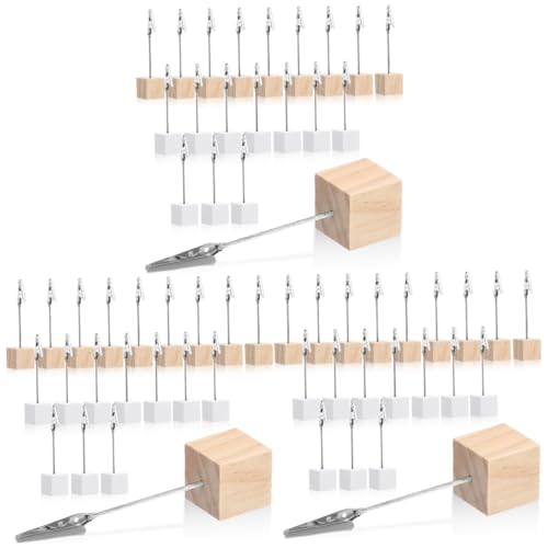 Tofficu 3 Sätze Vertikaler Zettelhalter Aus Holz Bildhalterungen Bildregal Fotoclips Inhaber Staffeleiständer Zum Ausstellen Halter Für Büroklammern Bildhalter Für Tische 20 Stück * 3 von Tofficu