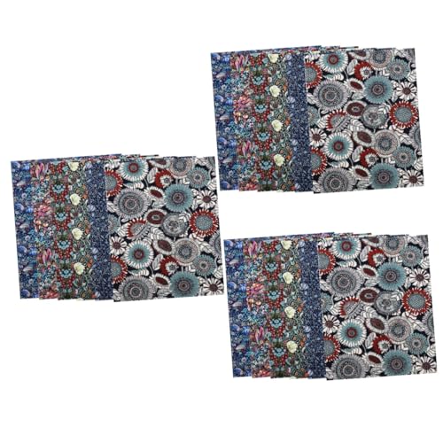 Tofficu 3 Sätze Vogelwaldstoff Dekorative Patchworkstoffe Stoffbündel Quadratische Textilien Blumenvogelmuster Stoff Blumenmuster Quiltstoff DIY Vogelmuster Stoff Baumwolle 6 Blatt * 3 von Tofficu