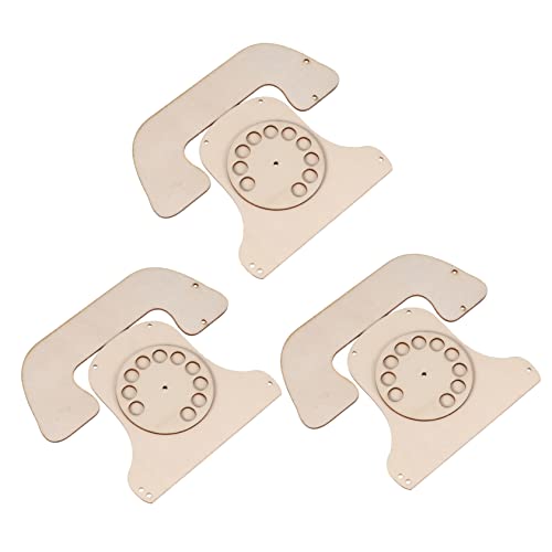 Tofficu 3 Sets Doodle Puzzle Holzspäne Chatter Telefone Spielzeug Drehtelefon Spielzeug Kinderspielset Dekor Leere Holzspäne Unfertiges Holz Ornament Telefonanhänger von Tofficu