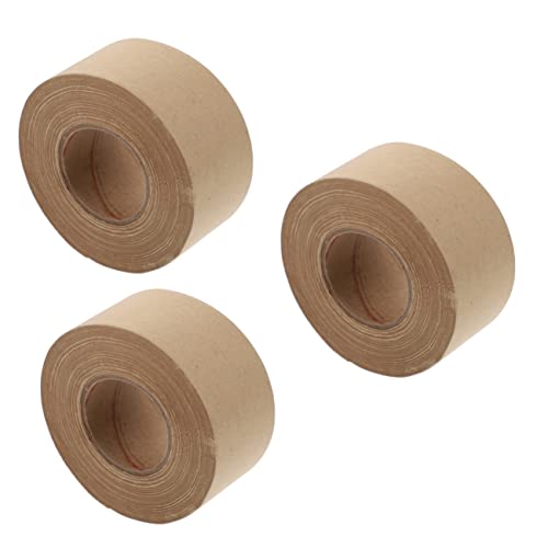 Tofficu 3 Stk Klebeband aus Kraftpapier Gummi Straße Patch kräuseln Gold verpackungsmaterial packing tape Staubdichtes Klebeband Umzugsmaterial Verpackungswerkzeug Versiegelungswerkzeug von Tofficu