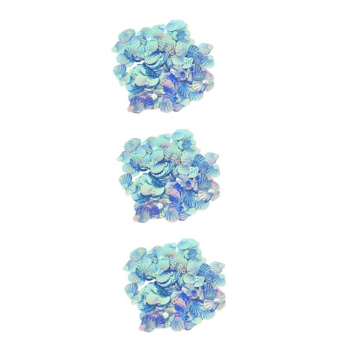 Tofficu 3 Stück 1 Muschel-doppelloch-pailletten Geburtstagsfeier Pailletten Jubiläums-pailletten Pailletten Für Diy-schmuck Kleidung Pailletten Handwerk Pailletten Diy-dekore Sky-blue Pvc von Tofficu