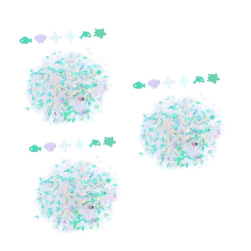 Tofficu 3 Stück 2 Pailletten aus der Unterwasserserie Schmuckdekoration Handwerksausstellungen Verfeinerte Accessoires DIY-Zubehör Dekorationen Miniaturfüller Pailletten zum Thema Meer PVC von Tofficu
