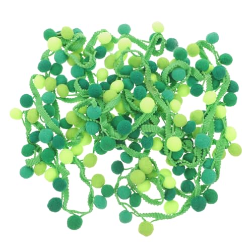 Tofficu 3 Stück 5 Ball Trimmen Plüschstoff Zum Nähen Von Spitze Ball Fransenband Quaste Weiße Quaste Quastenkugelbesatz Quaste Spitzenbesatz Fransenbälle Pom Pom Quastenbesatz Green von Tofficu