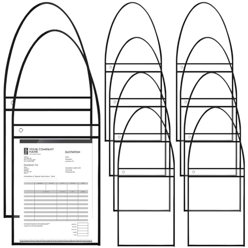 Tofficu 30 Stk Hängender Tickethalter aufbewahrungstaschen büromaterial Lagerregalrolle Schachteln mit Abschlusskappen Dokumentenschützer Inhaber einer Restaurantbestellungskarte PVC Black von Tofficu