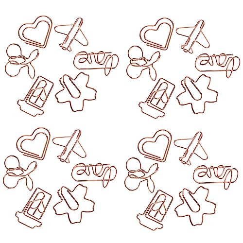 Tofficu 30St Büroklammer bookmarks geldumschläge spliss photostickomni umschlag schöne Dateiclips Buchleseclips kleine Dokumentenklammern Befestigungsclips für Dokumente Metall Rose Gold von Tofficu