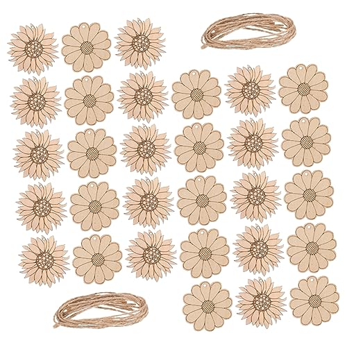 Tofficu 30St Hohle DIY-Bastelarbeiten aus Holz Herstellung dekoratives Klebeband Mini-Trockenblumen holzzahlen Holzschmuck DIY Sonnenblumenausschnitte Holzausschnitt selber machen hölzern von Tofficu