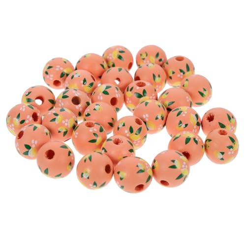 Tofficu 30St Holzperlen Schmuck lose Perlen DIY liefert Schmuckperlen Zubehör zum Selbermachen farbige Perlen bastelsets für kinder bastelzeug für kinder bunte Perle Perlenanhänger hölzern von Tofficu