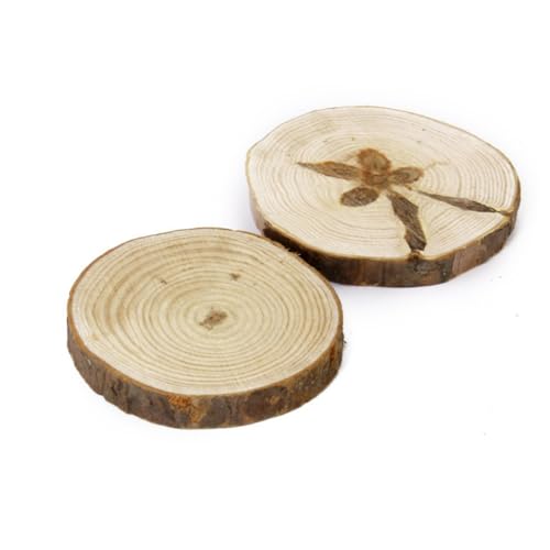 Tofficu 30St Protokollscheiben hochzeitsdeko rustikale holzpanele decor dekoringe holzdielen Keksdekoration rundet Cookies log natürliche Baumstämme kinder dekor Basteln Holzscheiben von Tofficu