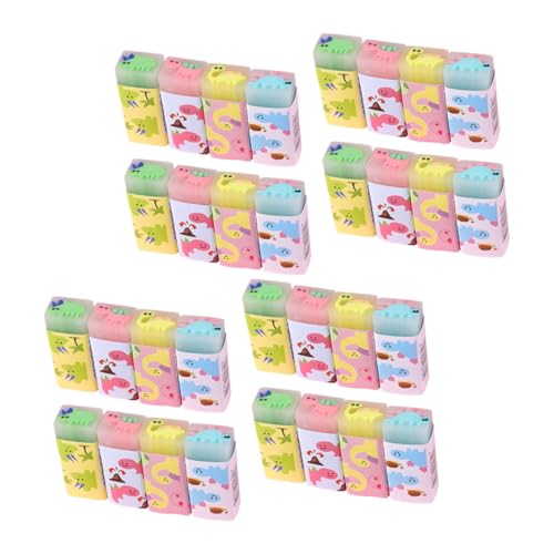 Tofficu 32St Dinosaurier Radiergummi tragbare Schreibwaren Mini-Briefpapier Teile Aufhänger Hosenbügel Kawaii Radierer Ergonomische Radierer Dinosaurier-Briefpapier süße Schulsachen PVC von Tofficu