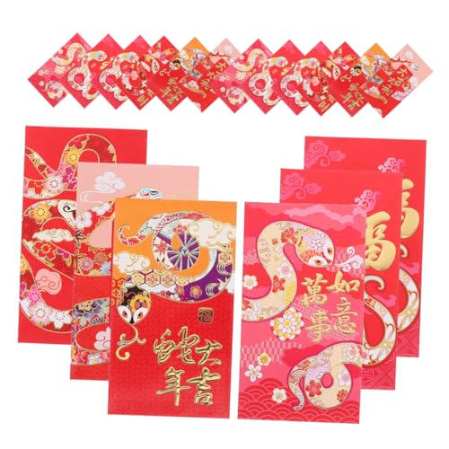 Tofficu 36 Stück Schlangen Sternzeichen Glückssiegel Hochzeitsumschläge Hochzeitsumschläge Chinesische Umschläge Für Umschläge Chinesische Umschläge Für Glück Hong Bao Rotes Papier von Tofficu