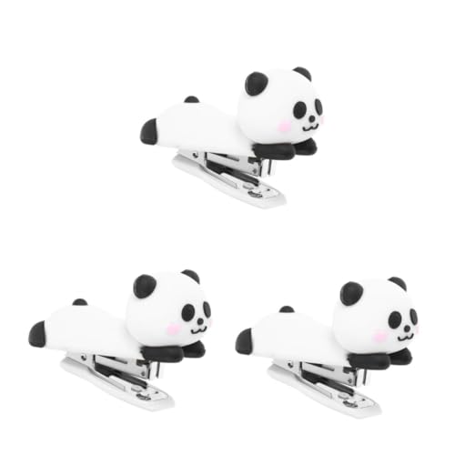 Tofficu 3St Panda-Hefter kleiner Hefter Mini Broschürenhefter Süße Hefter für den Schreibtisch Cartoon-Hefter Mini-Heftklammern Mini-Schulbedarf Reisehefter Mini-süßer Hefter weiches Gummi von Tofficu