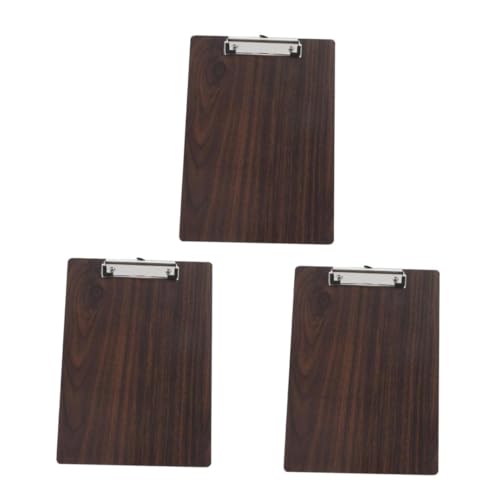 Tofficu 3St Zwischenablage strukturierte Papiertüten handbemalte Brettklammern Zeichenzubehör, Tafelklammern Klebeband Holz Clipboard Zeichenbrett Bastelbrett Klemmbretter aus Holz Coffee von Tofficu