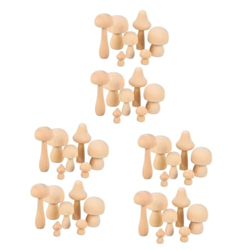 Tofficu 3sets Weißer Keimpilz Bastelset Basteln Für Crafts for Basteln Für Erwachsene Pilze Gartendekoration Pilzspielzeug Aus Holz Bastelspielzeug Für 14pcs*3 von Tofficu