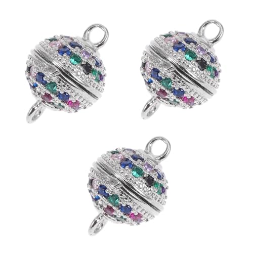 Tofficu 3st Halskette Mit Farbigem Diamantarmband Schmuckverschlüsse Und Verschlüsse Magnetverschlüsse Kettenverschlüsse Und Verschlüsse Halskettenverschluss-helfer Charm-verschluss Zirkon von Tofficu