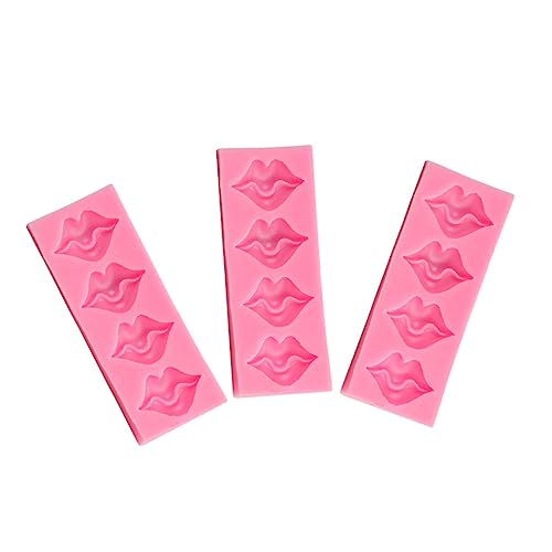 Tofficu 3st Kuchenform Lippenfondant Tabletts Dekorativ Lippen Backen Valentinstag Süßigkeiten Formen Lippen Schimmel Lippen Fondant Kusslippen Formen Festival-backform Rosy Kieselgel von Tofficu