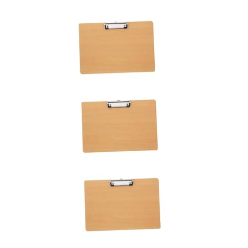 Tofficu 3st Schreibblock-clip Zeichenbretter Aktenklammer Für Papiere Kleines Klemmbrett Kleine Klemmbretter Clipboard-clips Mini-klemmbrett Malbrett Büro-klemmbrett Bürobedarf Mdf Khaki von Tofficu