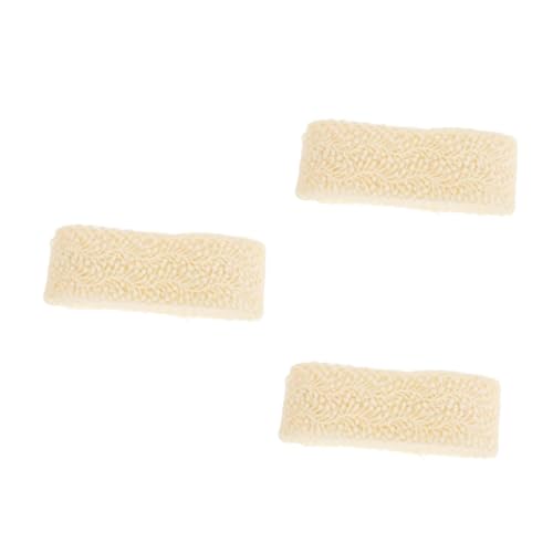 Tofficu 3st Stirnband Mit Bestickter Spitze Vorhangbesatz Gehäkelte Spitze Stickerei Spitzenstoff Spitzenbesatz Zum Nähen Zierleiste Zum Nähen Bandspitze Breite Spitze Beige Milchseide von Tofficu