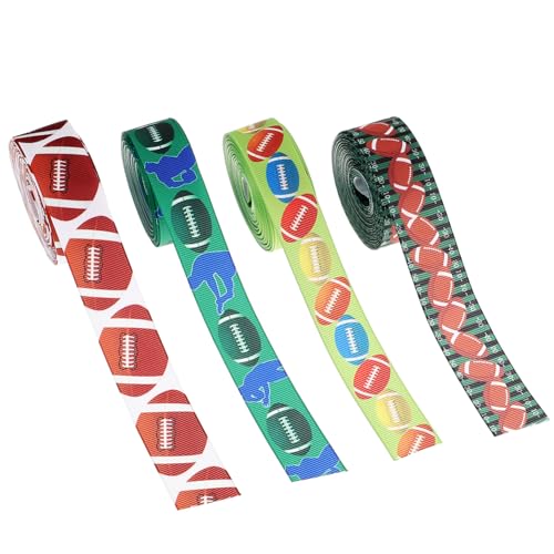 Tofficu 4 Rollen Fußball-linienbänder Gestaltetes Paketband Wickelband Paketband Für Den Täglichen Gebrauch Ball-geschenkband Verschleißfestes Verpackungsband Diy-zubehör Stoff Colorful von Tofficu