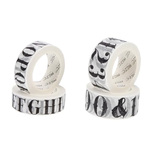 Tofficu 4 Rollen Washi-tape Zahl Washi Tape Diy Washi Tapes Buchstabenaufkleber Alphabet Nummer Dekoratives Klebeband Für Diy Vintage Worte Washi Tapes Zahlenaufkleber Japanisches Papier von Tofficu